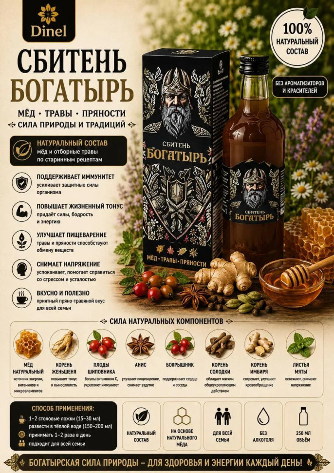  Сбитень Богатырь, 250мл  в Азове